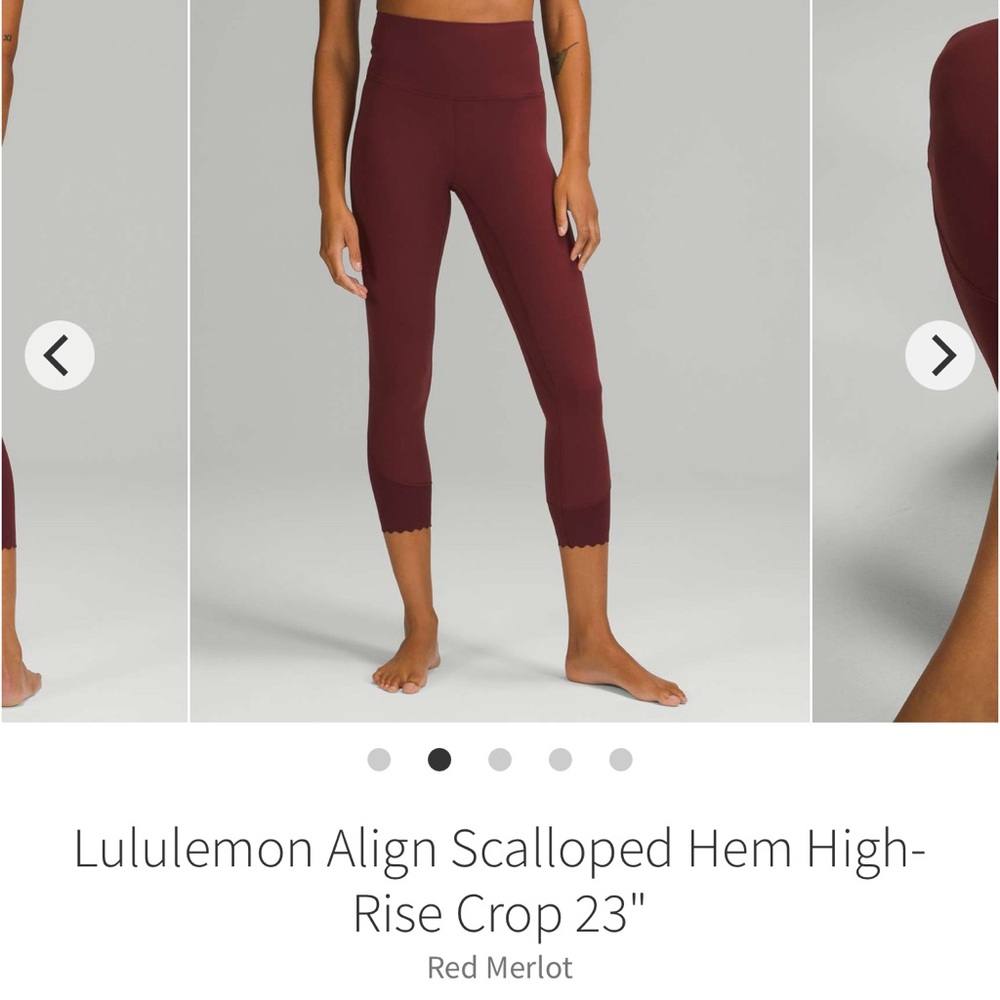 Lululemon Red Merlot High-Rise Crop Leggings